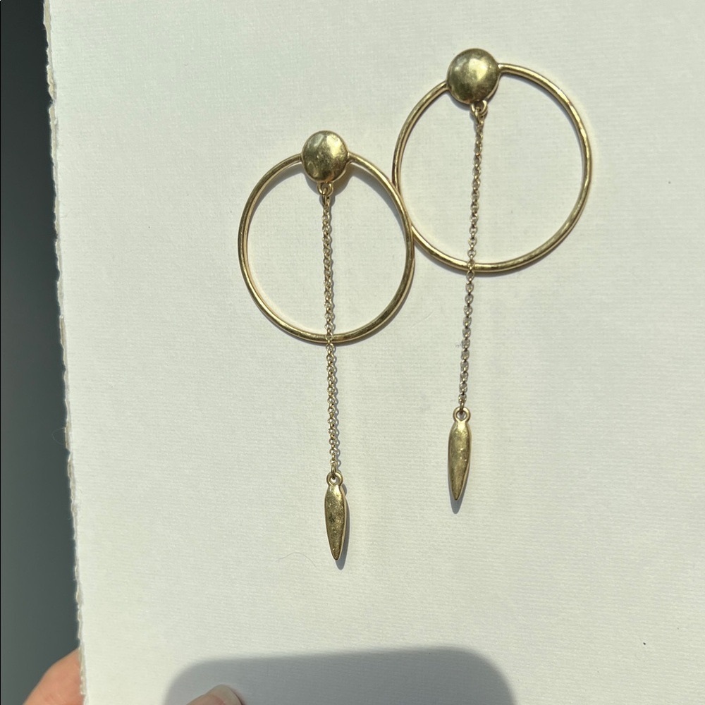 Lucky Brand Gold Hoop Chain Earrings